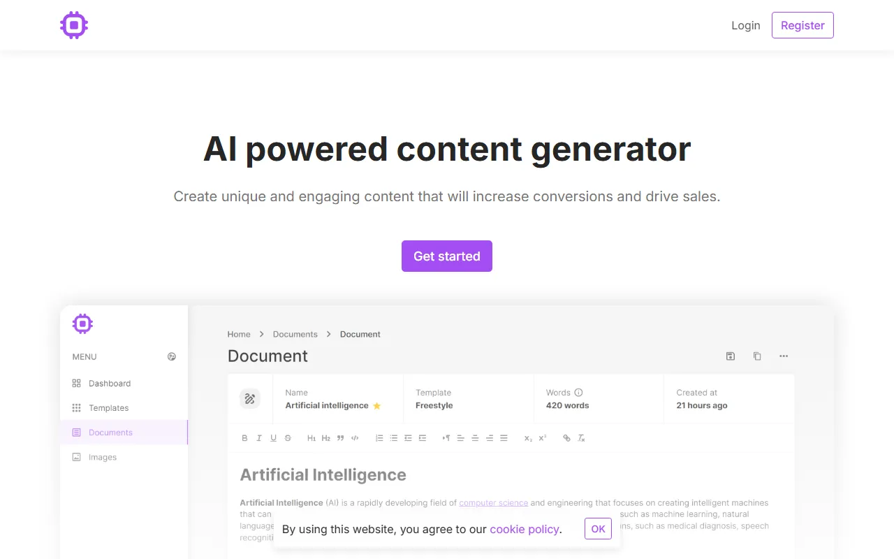 Content Generator screenshot