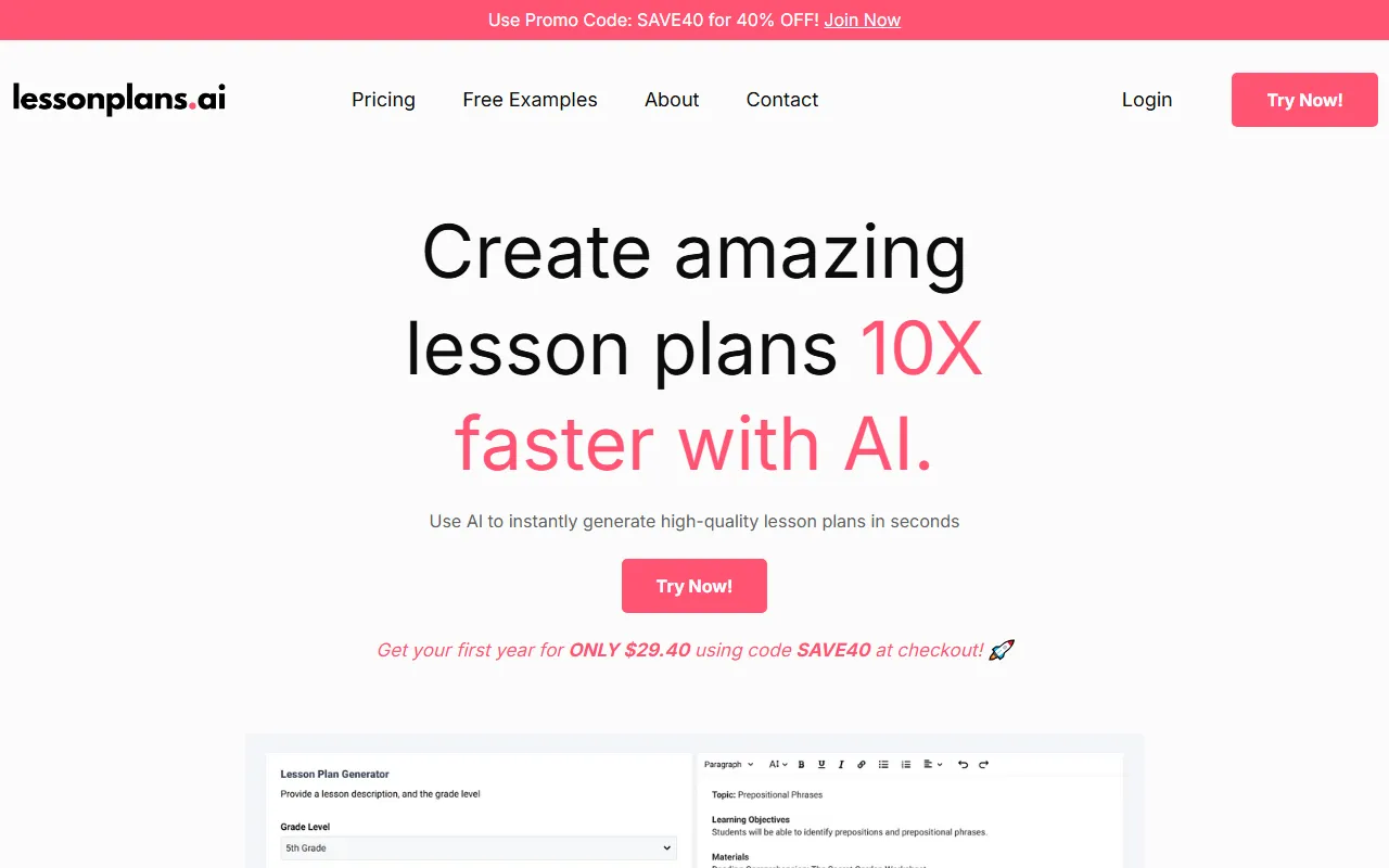 LessonPlans.ai screenshot