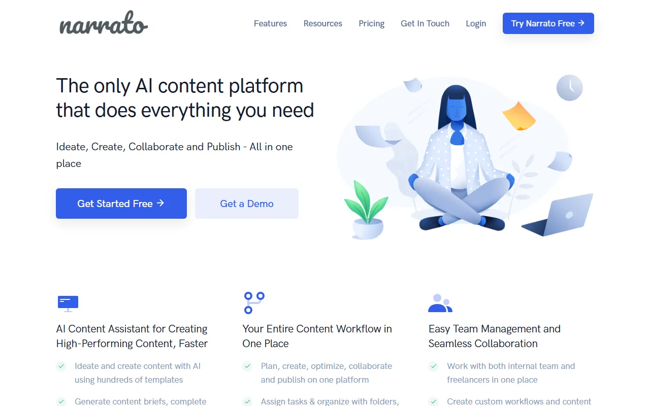 Narrato Workspace screenshot