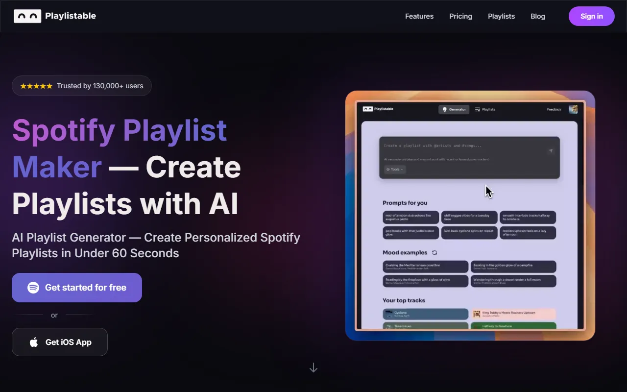 Playlistable screenshot