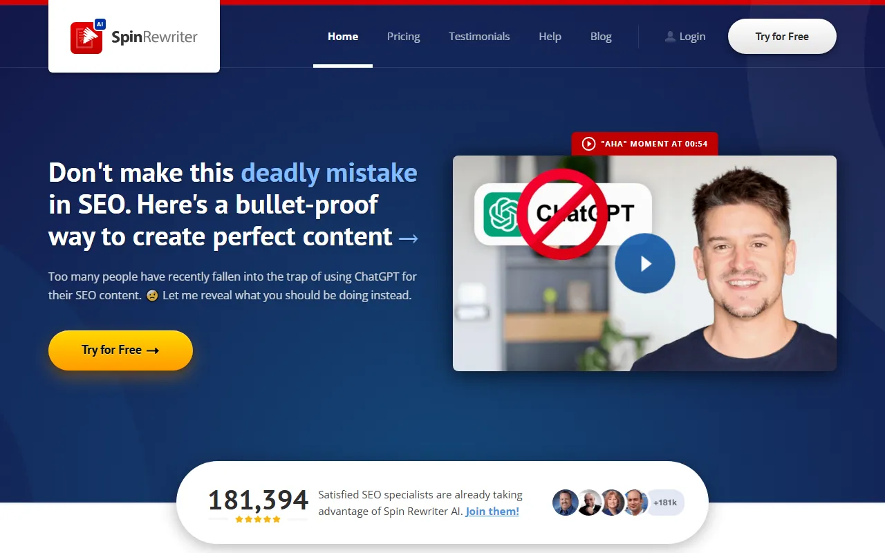 Spinrewriter screenshot